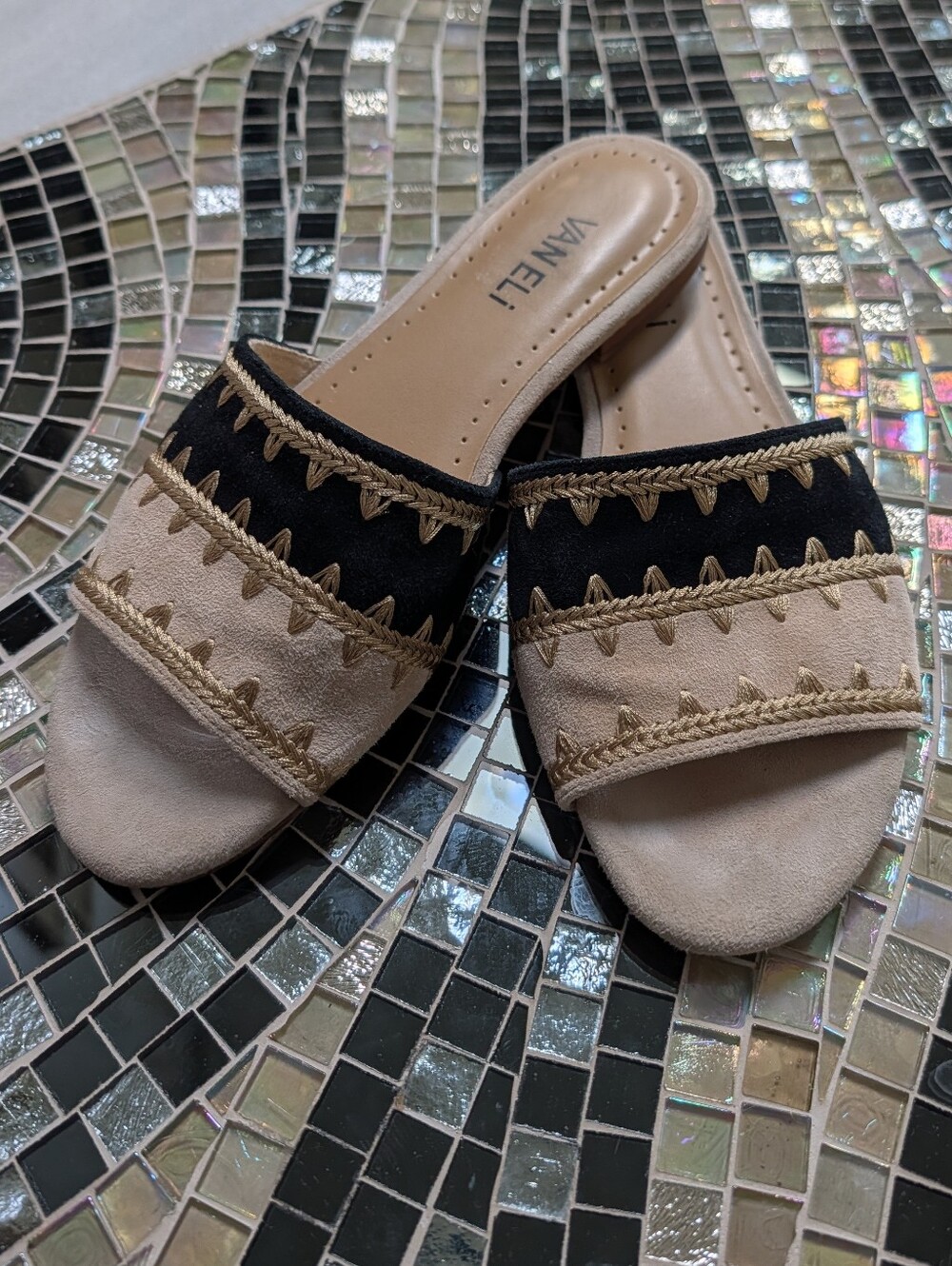 VAN ELI vaneli flat suede slide sandals 7.5